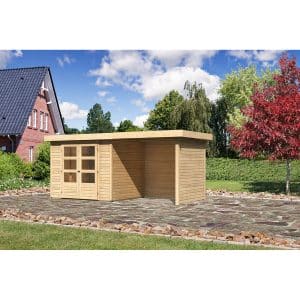 Karibu Holz-Gartenhaus/Gerätehaus Boras 3 Natur 462 cm x 213 cm