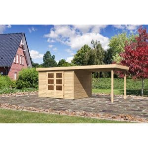 Karibu Holz-Gartenhaus/Gerätehaus Boras 5 Natur 557 cm x 242 cm
