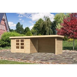 Karibu Holz-Gartenhaus/Gerätehaus Boras 4 Natur 557 cm x 213 cm