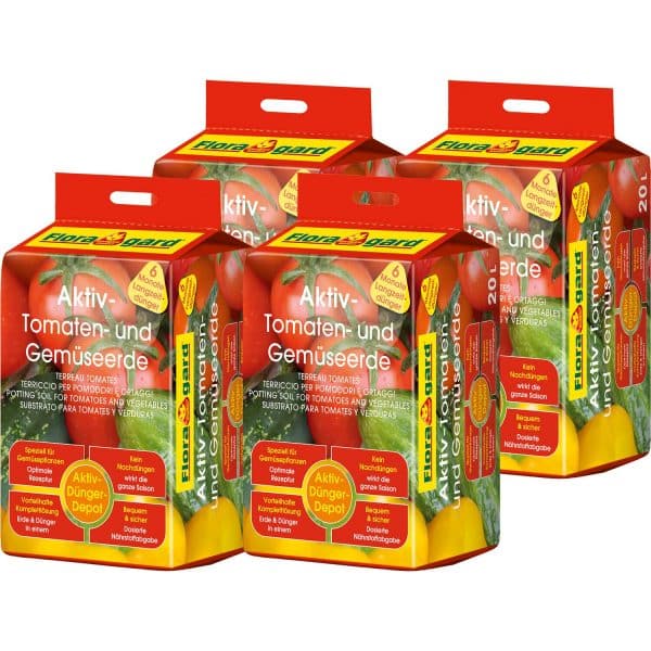 Floragard Aktiv Tomaten- und Gemüseerde 4 x 20 l