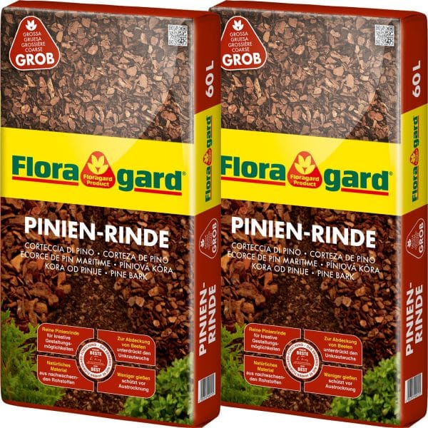 Floragard Pinienrinde Grob  25 bis 40 mm 2 x 60 l