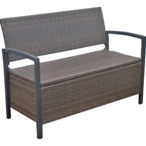 Park-Truhen-Gartenbank Ferrara 2-Sitzer Coffee 86 x 118 x 58 cm