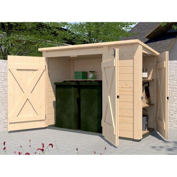 Weka Gartenschrank Multibox mit Regalsystem Natur