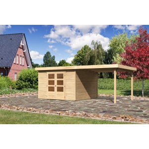 Karibu Gartenhaus/Gerätehaus Boras 6 Set Anbaudach 2