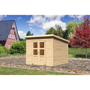 Karibu Holz-Gartenhaus/Gerätehaus Vellinge 6 Natur 238 cm x 240 cm