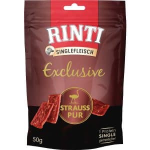 Rinti Hunde-Fleischstreifen Singlefleisch Exclusive Strauss 50 g