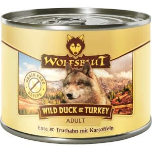Wolfsblut Hunde-Nassfutter Wild Duck und Turkey Adult Ente und Truthahn mit Kart