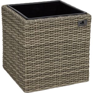 Gartenfreude Pflanzkübel Polyrattan 36 cm x 36 cm Naturfarben