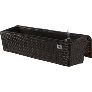 Gartenfreude Balkonkasten Polyrattan 82 cm x 25 cm Bicolour Braun