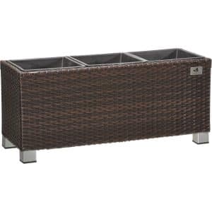 Gartenfreude Pflanzkübel Polyrattan 78 cm x 27 cm Bicolour Braun