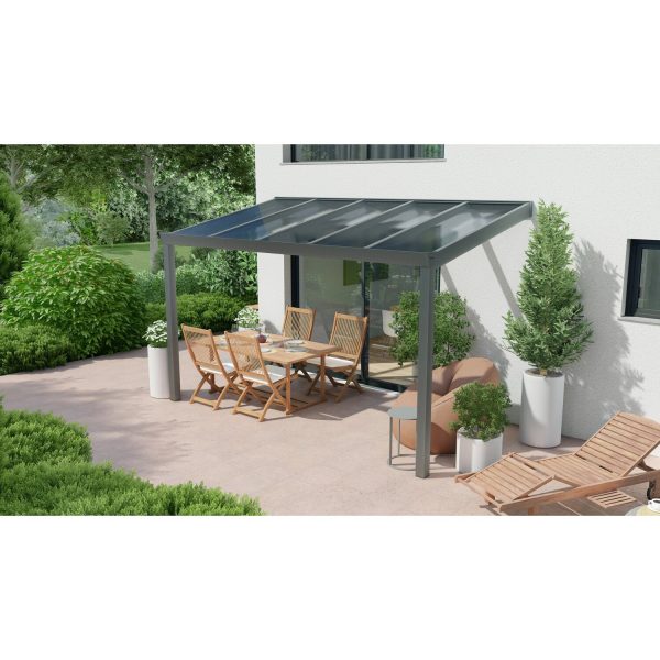 Terrassenüberdachung Professional 400 cm x 350 cm Anthrazit Struktur PC Klar