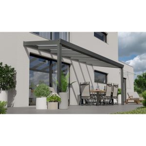 Terrassenüberdachung Professional 500 cm x 200 cm Anthrazit Struktur Glas