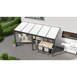 Terrassenüberdachung Professional 500 cm x 300 cm Anthrazit Struktur PC Opal