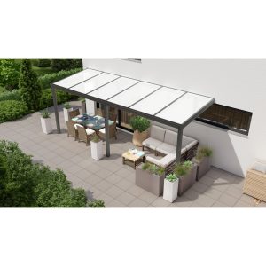 Terrassenüberdachung Professional 600 cm x 200 cm Anthrazit Struktur PC Opal