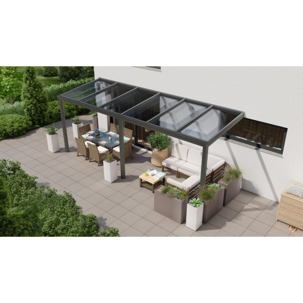 Terrassenüberdachung Professional 600 cm x 250 cm Anthrazit Struktur PC Klar