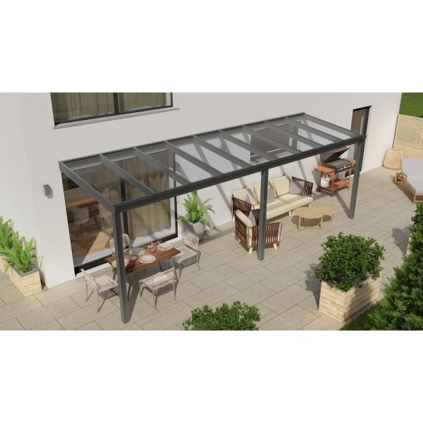 Terrassenüberdachung Professional 700 cm x 250 cm Anthrazit Struktur Glas