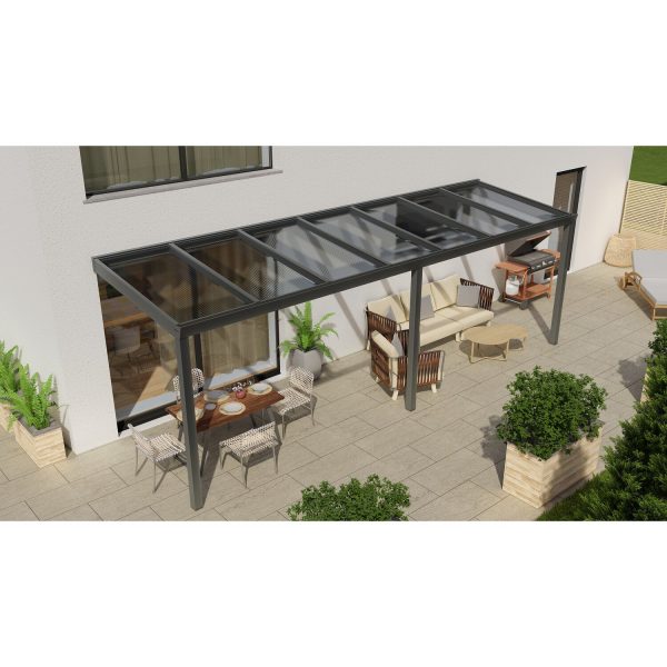 Terrassenüberdachung Professional 700 cm x 250 cm Anthrazit Struktur PC Klar