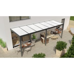 Terrassenüberdachung Professional 700 cm x 300 cm Anthrazit Struktur PC Opal