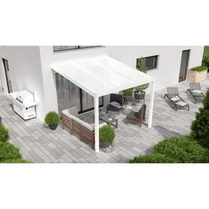 Terrassenüberdachung Professional 300 cm x 350 cm Weiß PC Opal