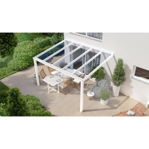 Terrassenüberdachung Professional 400 cm x 300 cm Weiß Glas