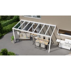 Terrassenüberdachung Professional 500 cm x 200 cm Weiß Glas