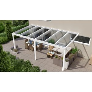 Terrassenüberdachung Professional 600 cm x 350 cm Weiß PC Klar