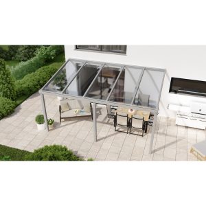 Terrassenüberdachung Professional 500 cm x 250 cm Grau Struktur PC Klar