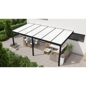 Terrassenüberdachung Professional 600 cm x 350 cm Schwarz Struktur PC Opal