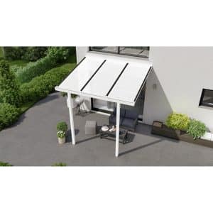 Terrassenüberdachung Basic 300 cm x 250 cm Weiß PC Opal