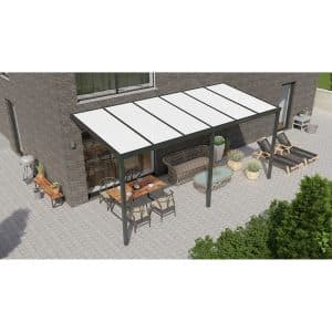 Terrassenüberdachung Basic 600 cm x 300 cm Anthrazit Glanz PC Opal