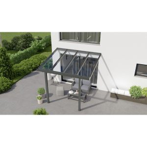 Terrassenüberdachung Basic 300 cm x 250 cm Anthrazit Glanz Glas