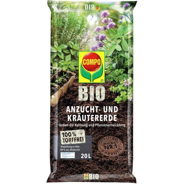 Compo Bio Anzucht- und Kräutererde Torffrei 20 l