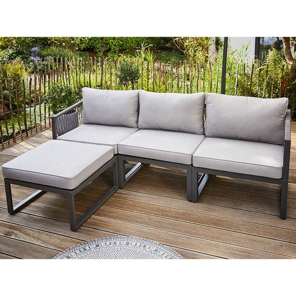 Lounge-Set Willa 4-teilig aus Aluminium Anthrazit