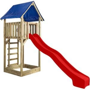 SwingKing Spielturm Lisa mit Rutsche Rot 121 cm x 350 cm x 297 cm