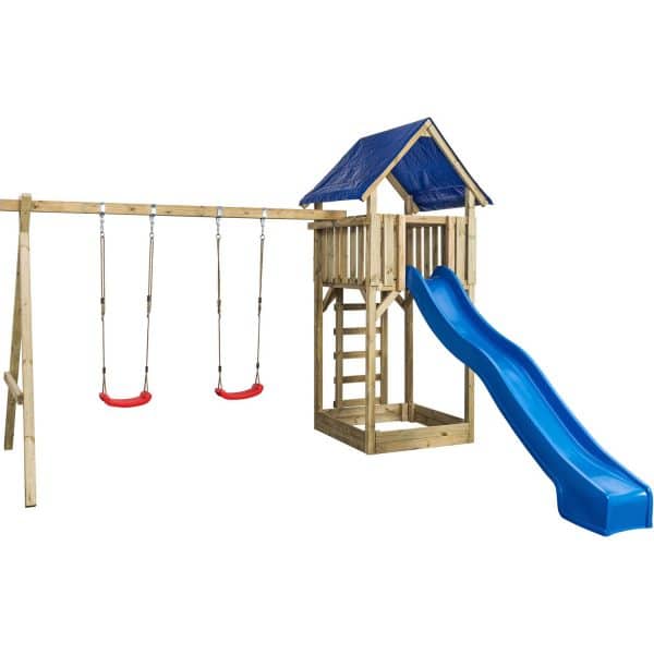 SwingKing Spielgerät Jonas mit Rutsche Blau 421 cm x 350 cm x 297 cm