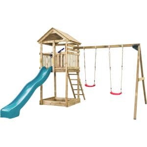 SwingKing Spielturm Daan Türkis 400 cm x 320 cm x 420 cm