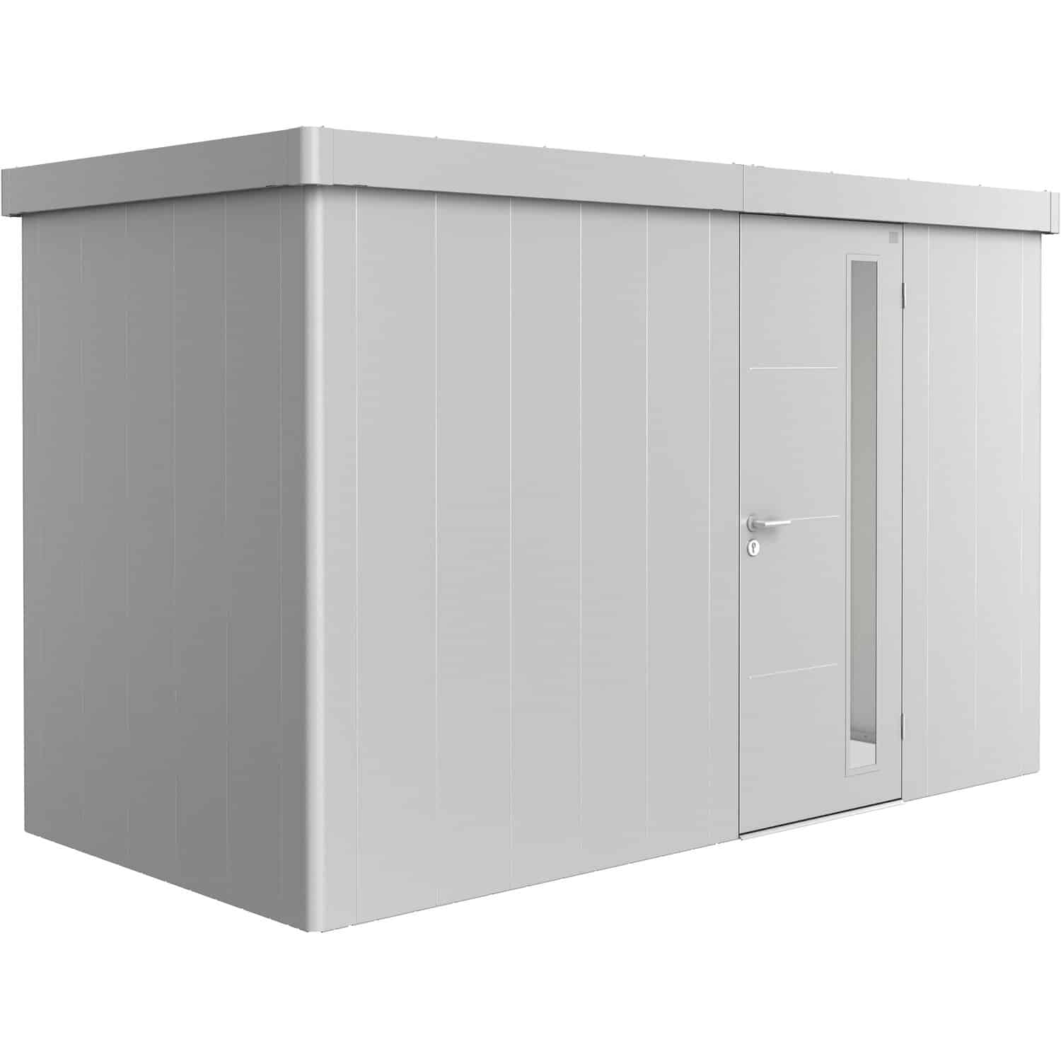 Biohort Gerätehaus Neo 1D Standardtüre Silber-Metallic