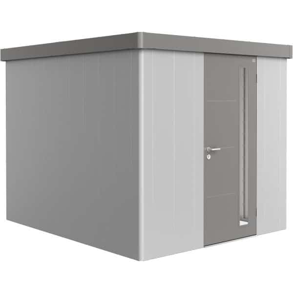 Biohort Gerätehaus Neo 3B Variante 1.2 Standardtüre Silber-Metallic