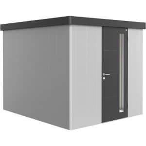 Biohort Gerätehaus Neo 3B Variante 1.3 Standardtüre Silber-Metallic