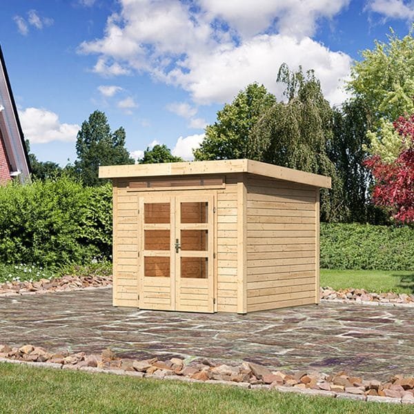 Woodfeeling Holz-Gartenhaus/Gerätehaus Luzern 1 Natur BxT: 240 cm x 240 cm by Karibu