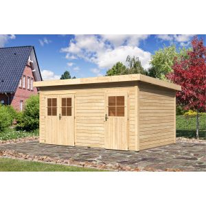 Woodfeeling Holz-Gartenhaus/Gerätehaus Glostrup Natur 420 cm x 270 cm