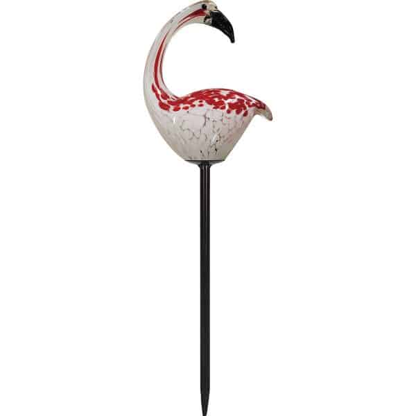 Gartenstecker Glaselement Schwan Weiß-Rot 91 cm