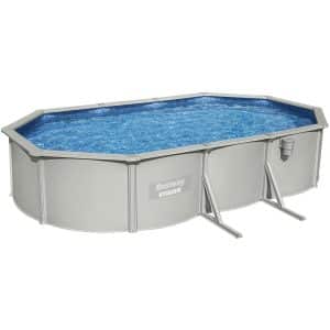 Bestway Pool-Set Hydrium Stahlwand Oval mit Sandfilter 610 cm x 360 cm x 120 cm