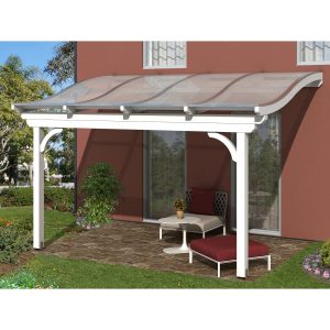 Skan Holz Terrassenüberdachung Verona 434 x 389 cm Leimholz Weiß