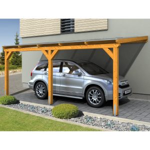 Skan Holz Carport Vogtland 300 cm x 541 cm Eiche hell