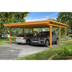 Skan Holz Carport Emsland 613 cm x 604 cm Eiche hell