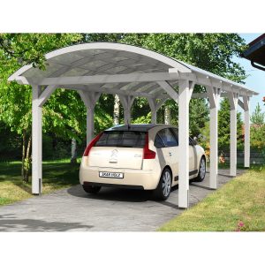 Skan Holz Bogendach-Carport Franken 376 cm x 755 Weiß