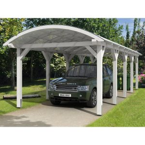 Skan Holz Bogendach-Carport Franken 376 cm x 969 Weiß