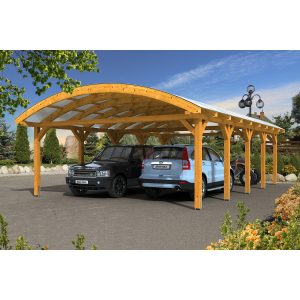 Skan Holz Bogendach-Carport Franken 635 cm x 969 Eiche hell