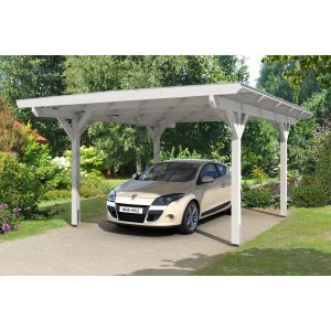 Skan Holz Carport Odenwald 428 cm x 541 cm gerade Kopfbänder Weiß